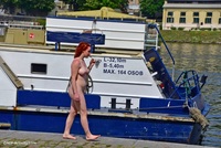 Lola nude walking at dock