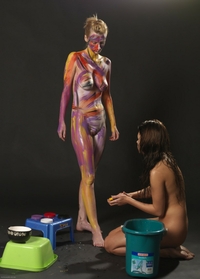 Erica And Karolina Body Painting