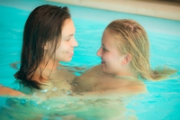 Jenny & Kayla By The Swimming Pool