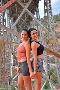 Saraya And Chloe Hiking The Peak
