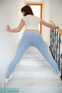 Helen Flasing Ass On The Stairs