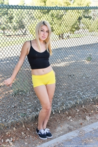 Elexis In Cute Yellow Shorts