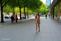 Chelsy walking nude on the street