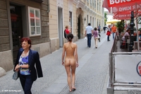 Daina walking nude on the street