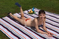 Krystal Palmer enjoys sunshine