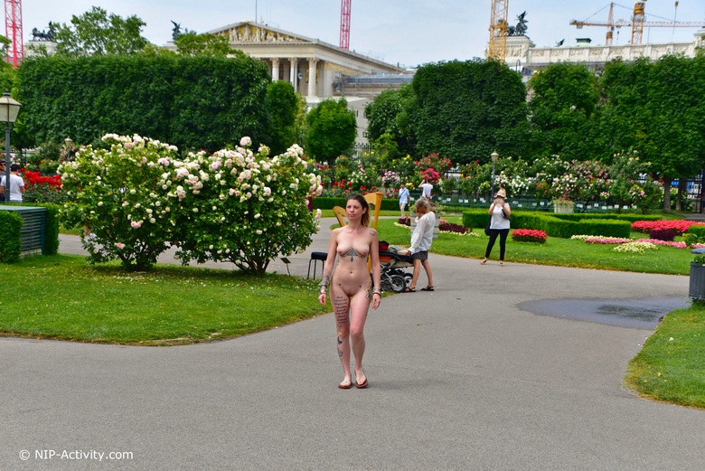 Sara naked in public park