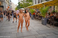 Nora & Catia walking naked