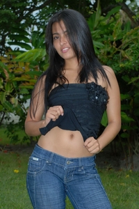 Jeniffer slides out of her jeans and top