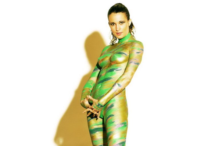 Painted in green