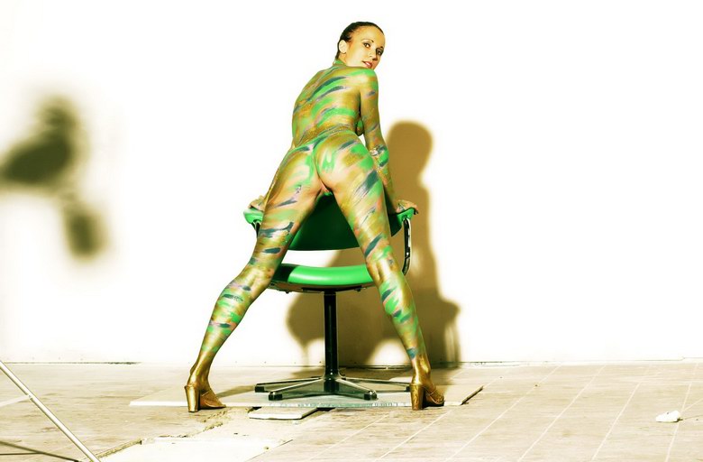 Painted in green