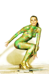 Painted in green