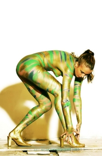 Painted in green