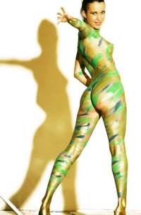 Painted in green