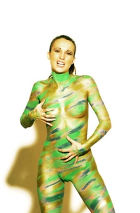 Painted in green