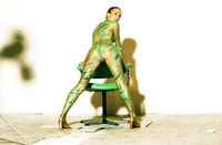 Painted in green