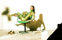 Painted in green