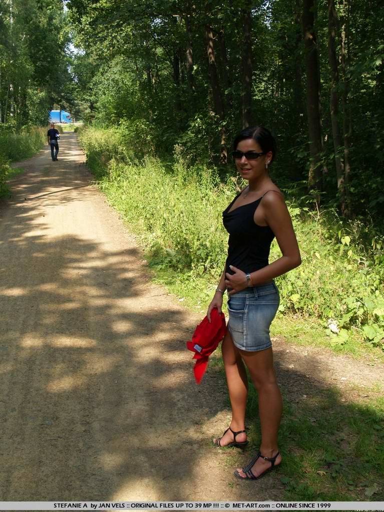 Stefanie naked in woods