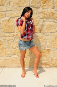 Cierra looks sexy in plaid