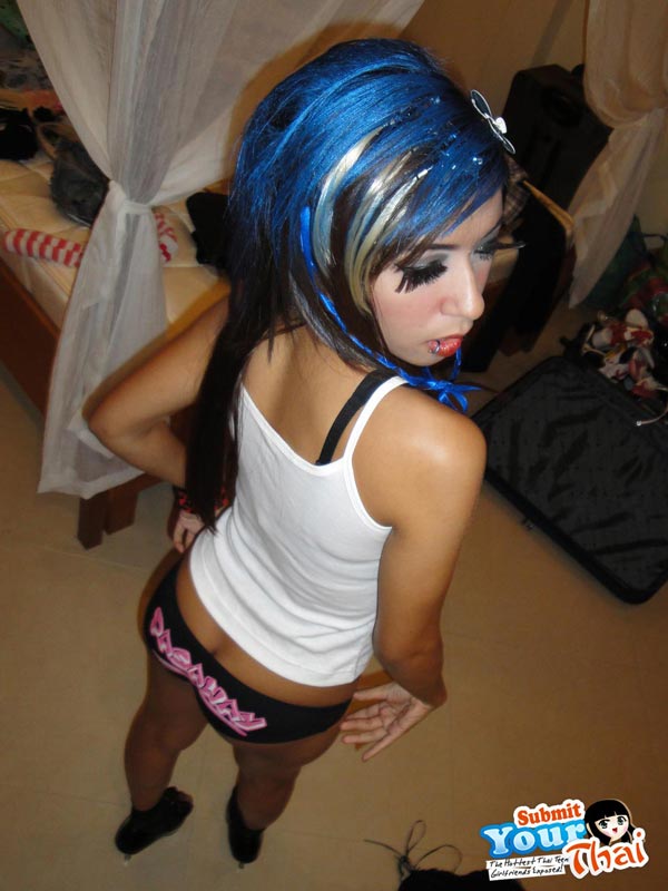 Emo Thai shows her hard nipples