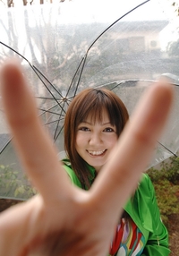 Meguru Kosaka strips on a rainy day