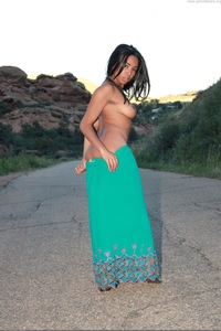 Ebony hitch-hiker Tahela undressing