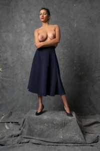 Sabine in a blue skirt