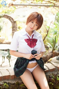 Rika Drops Schoolgirl Panty Thong