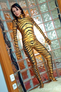Adrianne Black pulls down tiger stripes