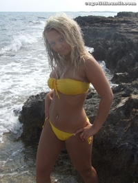 Lacey drops yellow bikini