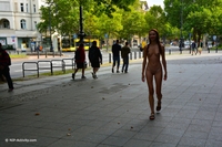 Chelsy walking nude on the street