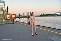 Sabrina nude walking in the harbor