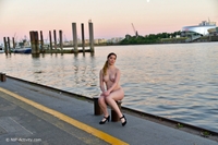 Sabrina nude walking in the harbor