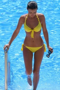 Lucy Mecklenburgh Wearing Yellow Bikini