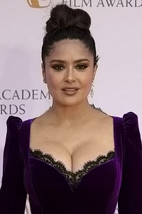 Salma Hayek in a purple dress